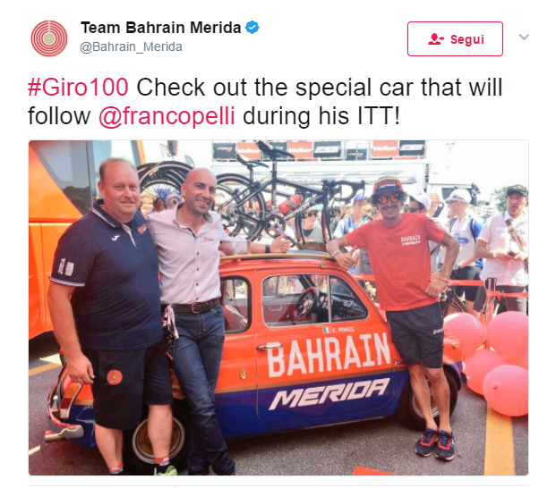 Giro D Italia Ammiraglia Speciale Per Un Corridore Della Bahrain Merida