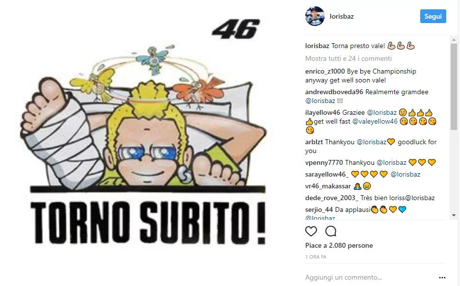 Motogp Un Fumetto Per Valentino Rossi Il Messaggio Di Baz Per Il Dottore E Davvero Divertente Foto