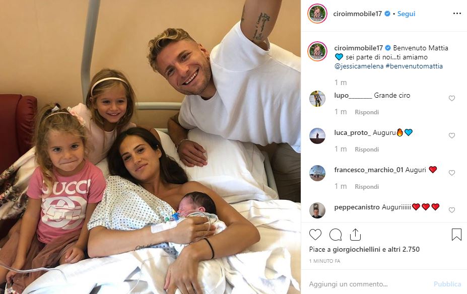 Fiocco Azzurro In Casa Lazio Ciro Immobile Papa Per La Terza Volta Benvenuto Al Piccolo Mattia Foto