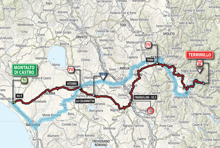 Ciclismo, TirrenoAdriatico ecco la planimetria e il percorso della