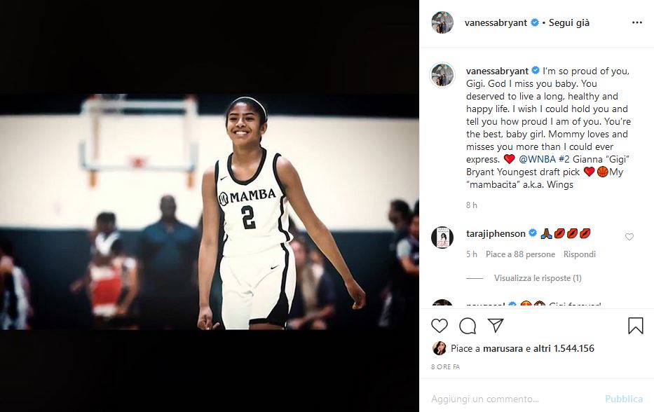 Gigi Bryant è la più giovane scelta del Draft WNBA 2020, l'emozione di