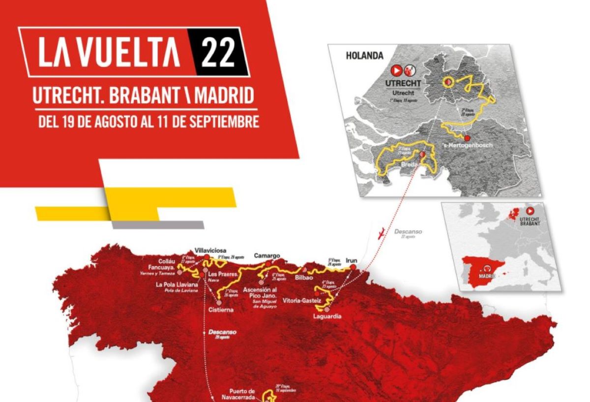 Vuelta a Espana 2022, il percorso ufficiale tutte le tappe, da Utrecht