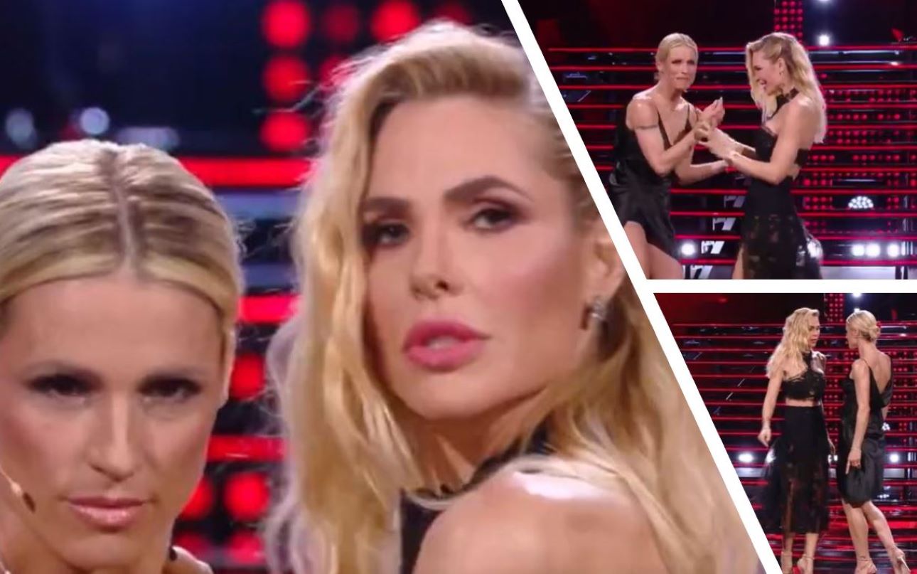 Il Bacio Saffico Tra Ilary Blasi E Michelle Hunziker La Passione Dopo Un Tango Sensuale FOTO E