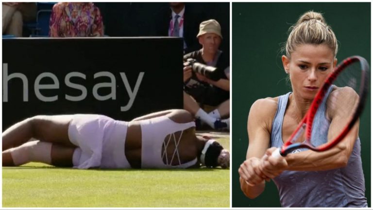 Caduta Venus Williams esultanza Camila Giorgi